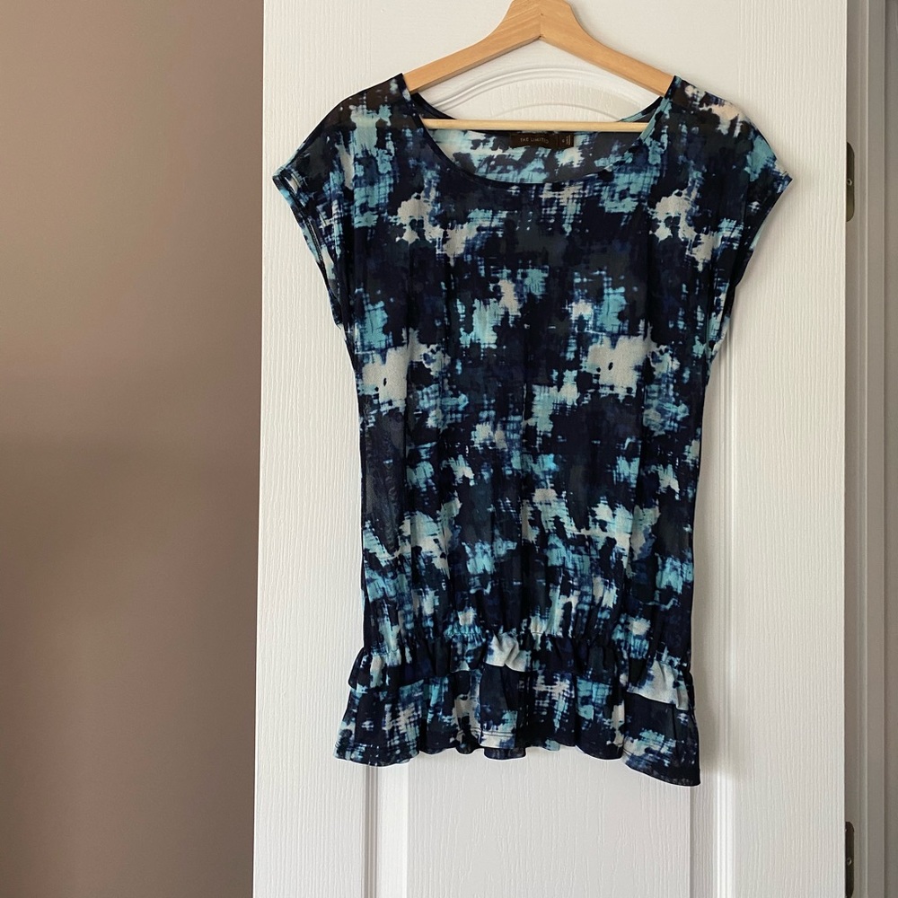 Blue mesh shirt from The Limited